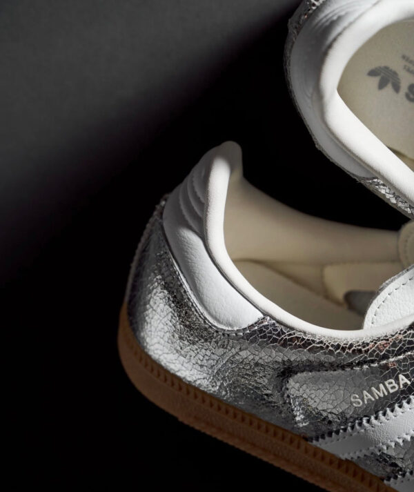 Samba OG Silver Metallic Cracked Leather