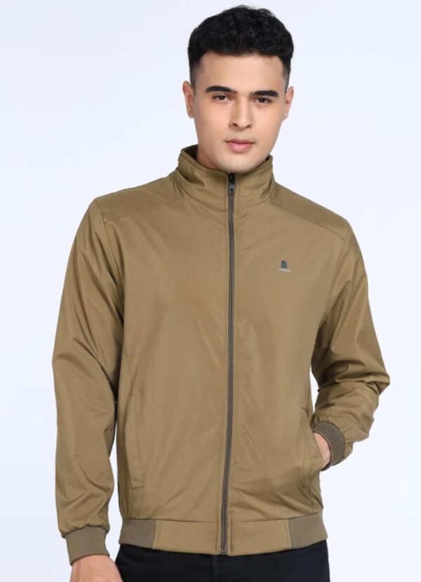 Men’s Beige Lightweight Zip-Up Jacket
