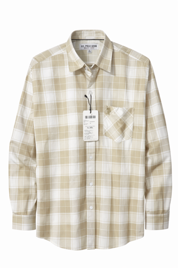 U.S. Polo Assn Men’s Checkered Beige Shirt