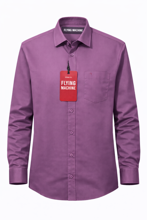 Flying Machine Men’s Solid Mauve Shirt
